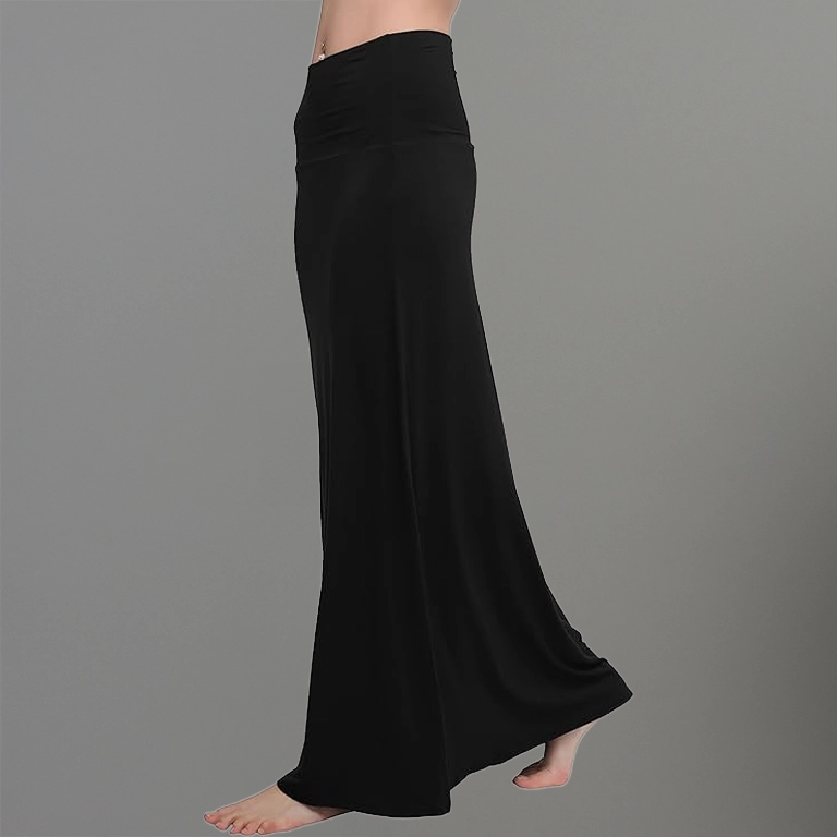 Urban CoCo Women's Stylish Spandex Comfy Fold-Over Flare Long Maxi Skirt