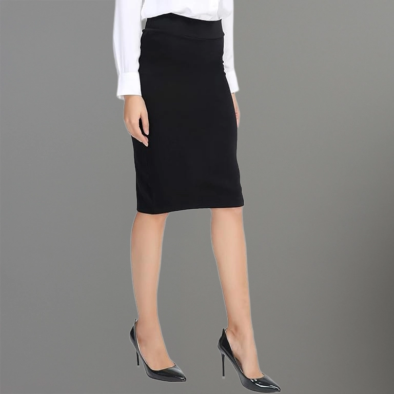 Urban CoCo Women's Elastic Waist Stretch Bodycon Midi Pencil Skirt